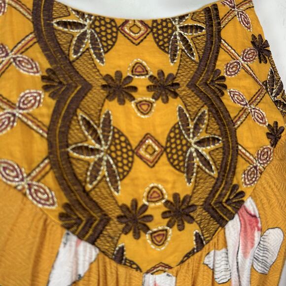 Anthropologie One September Dress Small Paradiso Halter boho embroidered Maxi - Picture 3 of 12
